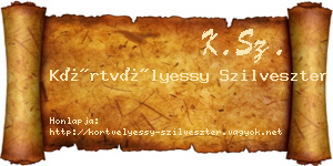 Körtvélyessy Szilveszter névjegykártya